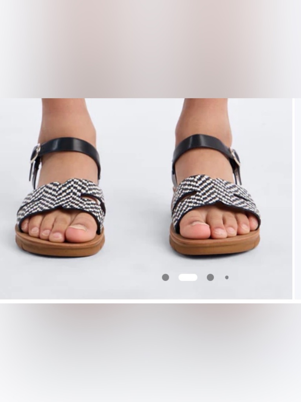 Woven Strappy Flat Sandals - Black & White for girls. Brand new!